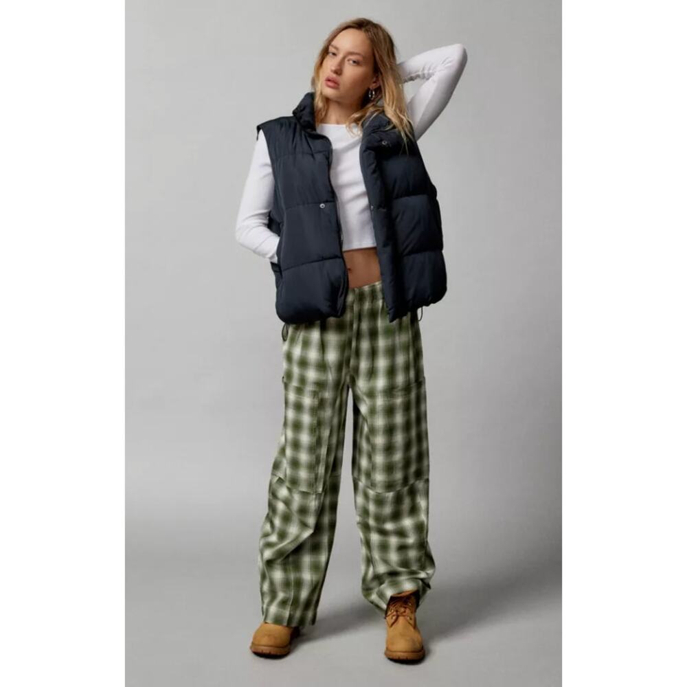BDG Mae Flannel Pant Green Large